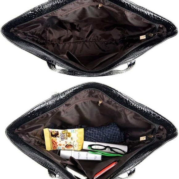 Women's PU Leather Large Tote Shoulder Handbag Travel Satchel Hobo Bag - Picture 4 of 7